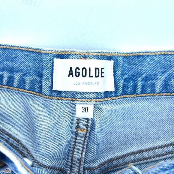 Agolde Parker Vintage Cut Off Jean Shorts Button Fly Encore Medium Wash 30 - Picture 4 of 7
